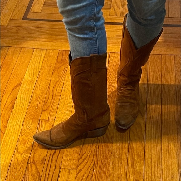 Brown Suede Cowboy Boots - Picture 8 of 12